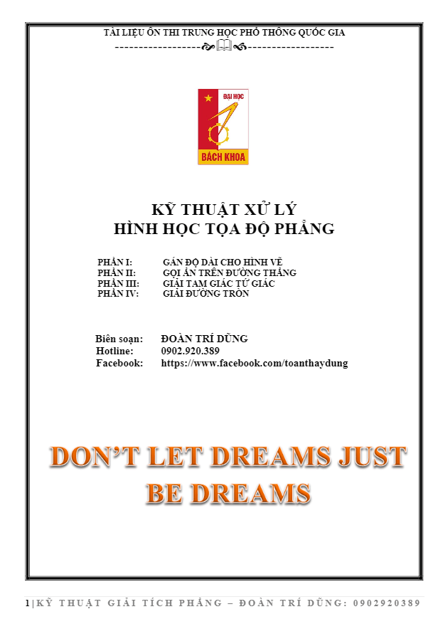 Kĩ thuật xử lí hình học tọa độ phẳng - Đoàn Trí Dũng